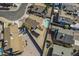 Aerial image of backyard, highlighting the pool, patio and nearby residential area at 6433 W Beverly Ln, Glendale, AZ 85306