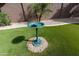 Quaint birdbath in a lush backyard setting, complemented by artificial turf and desert landscaping at 11207 N 165Th Ave, Surprise, AZ 85388