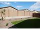 Backyard features low maintenance turf and an oversized brick fence at 14132 W Valentine St, Surprise, AZ 85379