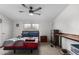 Bedroom with ceiling fan, carpet, natural light and neutral colors at 30446 W Portland St, Buckeye, AZ 85396