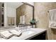 Bright bathroom vanity featuring stone countertops and a modern faucet at 7167 E Rancho Vista Dr # 2005, Scottsdale, AZ 85251