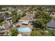 Bird's eye view of a serene backyard with a pool, patio, and lush landscaping, creating a private oasis at 10844 N 37Th St, Phoenix, AZ 85028