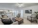 Bright open floor plan living room featuring grey furniture and wood-look tile flooring at 10844 N 37Th St, Phoenix, AZ 85028