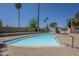 Inviting pool area featuring a refreshing pool, mature palms, and a basketball hoop for outdoor fun at 10844 N 37Th St, Phoenix, AZ 85028