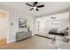 Comfortable main bedroom with a sitting area, ensuite, and modern decor at 2202 E Osborn Rd, Phoenix, AZ 85016