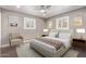 Cozy primary bedroom features neutral decor, soft lighting, and dual windows for natural light at 520 W Townley Ave, Phoenix, AZ 85021