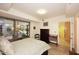 Bedroom with a view to the outside patio at 7121 E Rancho Vista Dr # 1008, Scottsdale, AZ 85251