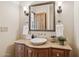 Bathroom featuring granite countertops and decorative lights at 16611 E Inca Ave, Fountain Hills, AZ 85268