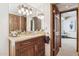 Bathroom featuring a vanity with granite countertop, double sinks, and modern fixtures at 16611 E Inca Ave, Fountain Hills, AZ 85268