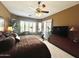 Spacious main bedroom featuring neutral walls, a seating area, and large windows with shutter blinds at 5426 E Calle De Baca --, Cave Creek, AZ 85331