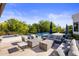 Beautiful outdoor living space with a pool, patio seating, and lush landscaping at 6650 N Hillside Dr, Paradise Valley, AZ 85253