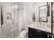 Modern bathroom features a glass shower, sleek vanity, and contemporary fixtures at 6650 N Hillside Dr, Paradise Valley, AZ 85253