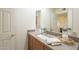 Bathroom with granite countertop, updated fixtures, square mirror and vanity at 1021 S Greenfield Rd # 1213, Mesa, AZ 85206