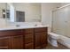 Bathroom featuring a double sink vanity and a shower at 1100 E Canyon Trl, San Tan Valley, AZ 85143