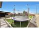 Backyard view of a trampoline and outdoor entertainment area at 11652 N 49Th Dr, Glendale, AZ 85304