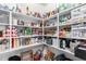 Walk-in pantry with organized shelving, stocked with a variety of groceries and household supplies at 18069 W Tina Ln, Surprise, AZ 85387
