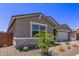 Exterior view of a home featuring stucco siding and manicured landscaping at 40499 W Michaels Dr, Maricopa, AZ 85138