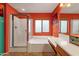 Bathroom with a shower, bathtub, vanity, and window at 5415 E Mckellips Rd # 24, Mesa, AZ 85215