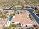 Aerial view of the backyard featuring pool, patio, barbecue, landscaping and neighborhood views at 5810 E Calle Marita E --, Cave Creek, AZ 85331