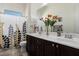 Bathroom featuring a double vanity, modern lighting, and stylish décor at 5810 E Calle Marita E --, Cave Creek, AZ 85331