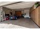 Spacious garage features ample storage cabinets, epoxy flooring, and a classic blue convertible at 5810 E Calle Marita E --, Cave Creek, AZ 85331