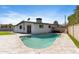 Backyard featuring a clean pool surrounded by stone tile and low-maintenance artificial grass at 6239 N 20Th Dr, Phoenix, AZ 85015