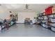 Spacious garage with organized storage, offering ample space for vehicles and hobbies at 830 E Garden Basket Dr, Queen Creek, AZ 85140