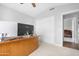 Bright office with a view, vaulted ceiling, ceiling fan and closet at 1225 E Sea Gull Dr, Gilbert, AZ 85234