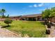 Expansive backyard featuring mature trees, landscaping, and a covered patio, perfect for outdoor living at 13516 W Windsor Blvd, Litchfield Park, AZ 85340