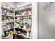 Well-organized pantry with stocked shelves, offering ample storage space at 13516 W Windsor Blvd, Litchfield Park, AZ 85340