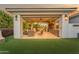 Cozy outdoor kitchen and seating area, ideal for al fresco dining and entertaining in a private backyard setting at 2742 W Monterey Pl, Chandler, AZ 85224