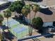 Aerial view of the community showing Pickle Ball courts and the recreation building at 5201 W Camelback Rd # A7, Phoenix, AZ 85031