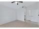 Neutral bedroom with ceiling fan and tile floors at 1120 N Val Vista Dr # 2, Gilbert, AZ 85234