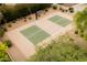 Aerial view of the basketball court surrounded by mature landscaping at 12755 N 99Th Pl, Scottsdale, AZ 85260