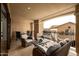 Spacious balcony with ample seating and a view of the city skyline at 7175 E Camelback Rd # 401, Scottsdale, AZ 85251