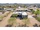 An aerial perspective highlights the home with its open surroundings and neighborhood at 2349 W Skyline Ln, San Tan Valley, AZ 85144