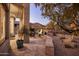 Covered patio with desert landscaping and mountain views at 34423 N 68Th Way, Scottsdale, AZ 85266