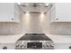 Close-up of a stainless steel oven with white cabinets and marble countertop in the kitchen at 6719 N 10Th Pl, Phoenix, AZ 85014