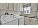 Functional laundry room with white cabinets, countertop space, washer and dryer hookups at 2263 N Trekell Rd # 113, Casa Grande, AZ 85122