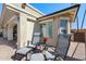 Inviting patio with comfortable seating, perfect for relaxing outdoors with nice sunlight control at 2608 Leisure World --, Mesa, AZ 85206