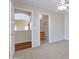 Neutral bedroom with a view to another living space and ensuite bathroom at 3614 W Alyssa Ln, Phoenix, AZ 85083