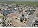 Aerial view highlighting a large lot with horse facilities and property line outlined in blue at 3720 E Vista Grande --, San Tan Valley, AZ 85140