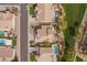 Aerial shot of desert homes with well-manicured lawns and private pools at 5771 W Gail Dr, Chandler, AZ 85226