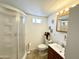 Bathroom featuring a corner shower and a vanity at 864 S Motherlode Dr, Apache Junction, AZ 85119