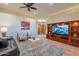 Cozy living room with modern furniture and entertainment center at 9431 N Summer Hill Blvd, Fountain Hills, AZ 85268