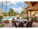 The outdoor area offers a pool, spa, and patio for relaxing and entertaining at 11664 E Del Timbre Dr, Scottsdale, AZ 85259