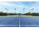 Two well-maintained tennis courts with professional lighting for evening play at 11664 E Del Timbre Dr, Scottsdale, AZ 85259