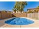 Private backyard pool surrounded by secure fencing and complemented by mature trees at 16510 W Tether Trl, Surprise, AZ 85387