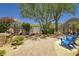 Charming courtyard showcasing desert landscaping, a gated entrance, and comfortable seating at 22500 N 97Th St, Scottsdale, AZ 85255