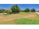 Expansive green space located in the Villages at Rancho El Dorado features a mix of green and yellow grass at 43298 W Delia Blvd, Maricopa, AZ 85138